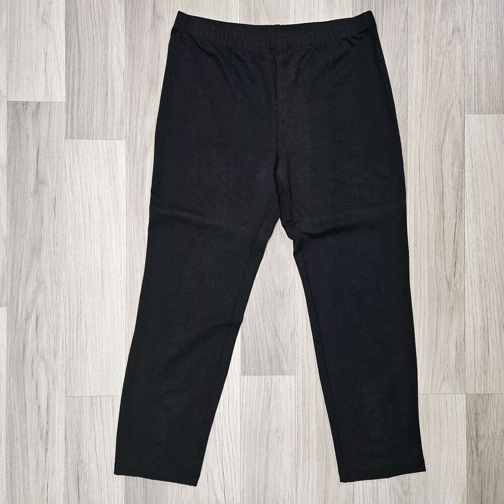 SUSAN GRAVER Womens Black Snap Button Cropped Leggings Size XS